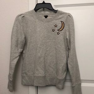 JCREW moon & stars capped sleeve sweatshirt